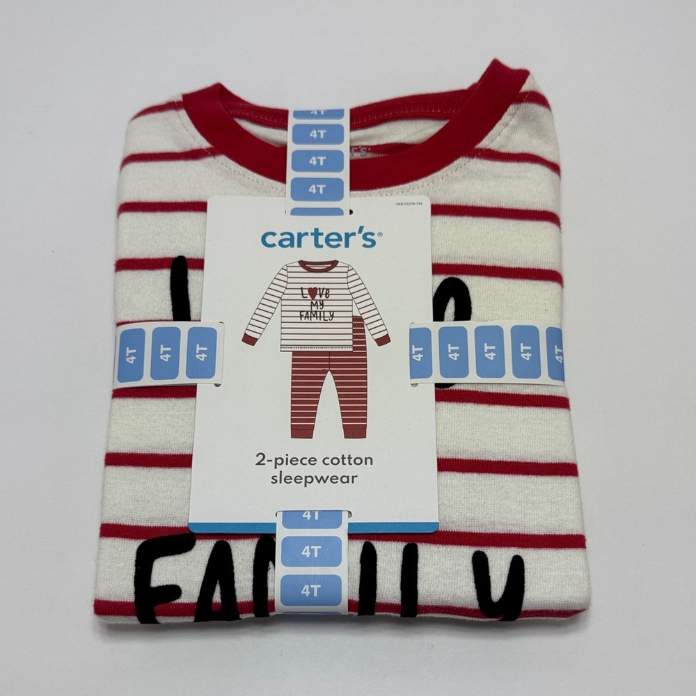 Carter's Red and White Striped Sleepwear Set